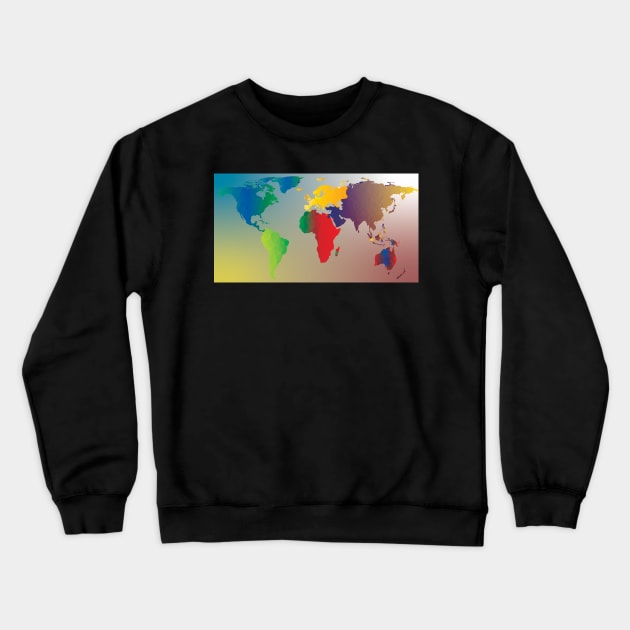 Abstract map of the world Crewneck Sweatshirt by oscargml